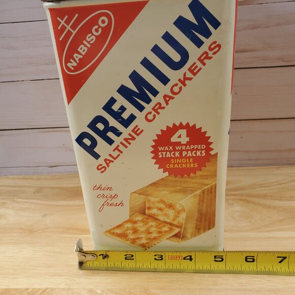 VTG 1960s Nabisco Premium Saltine Cracker Tin Canister Retro Storage Container - Picture 12 of 12